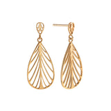 Kolczyki srebrne pozłacane listki ażurowe na sztyfcie