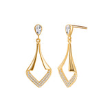 Kolczyki srebrne pozłacane z cyrkoniami