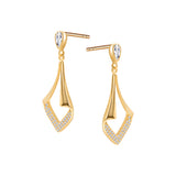 Kolczyki srebrne pozłacane z cyrkoniami