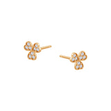 Kolczyki złote z cyrkoniami koniczynki