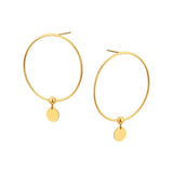 Kolczyki złote koła 40mm z zawieszką