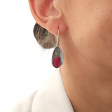 Kolczyki srebrne z owalnym kwarcem