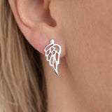 Kolczyki srebrne ażurowe skrzydła