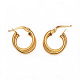 Kolczyki złote koła podwójne kreolki