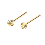 Kolczyki złote kulki grawerowane 3 mm