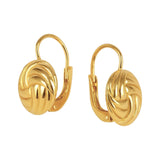 Złote kolczyki okrągłe z ozdobnym grawerem