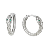 Srebrne kolczyki kółeczka w kształcie węża