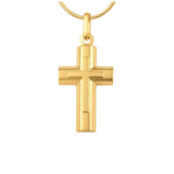 Złota zawieszka szeroki krzyż