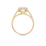 Pierścionek złoty z dużą kwadratową cyrkonią