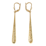 Złote kolczyki diamentowane długie sople