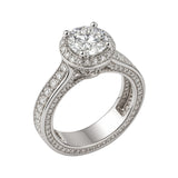 Masywny duży pierścionek w oprawie cyrkonii