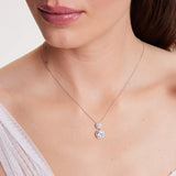 Srebrny naszyjnik podwójna cyrkonia