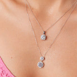 Srebrny naszyjnik podwójna cyrkonia