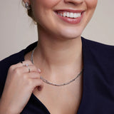 Naszyjnik srebrny kolia z pięcioma łańcuszkami