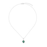 Naszyjnik srebrny z zawieszką z zieloną cyrkonią