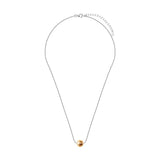 Naszyjnik srebrny z pozłacaną fasetowaną kulką