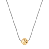 Naszyjnik srebrny z pozłacaną fasetowaną kulką