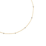 Naszyjnik srebrny pozłacany z fasetowanymi kulkami