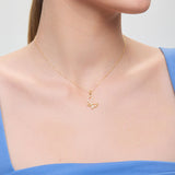 Naszyjnik srebrny pozłacany z cyrkoniami i motylem