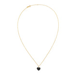 Naszyjnik złoty serce z czarnymi cyrkoniami