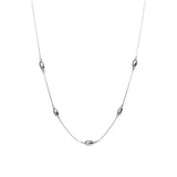 Srebrny naszyjnik owalne małe kulki Olive