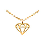 Złoty naszyjnik z zawieszką w kształcie diamentu