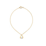Złoty naszyjnik z zawieszką w kształcie łezki z cyrkonią na łańcuszku typu pancerka