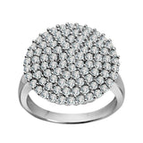 Pierścionek srebrny okrągły z białymi cyrkoniami