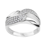 Pierścionek srebrny ozdobny z cyrkoniami