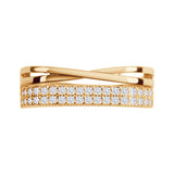 Pierścionek srebrny geometryczny pozłacany z białymi cyrkoniami