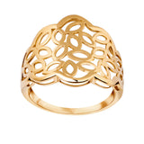 Pierścionek złoty szeroki ażurowy