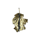 Zawieszka artystyczna liść ze złoceniem z mosiądzu Dorian Grabowski