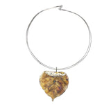 Naszyjnik artystyczny miedziany liść Dorian Grabowski