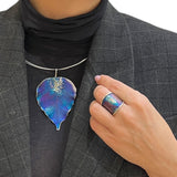 Pierścionek artystyczny liść Dorian Grabowski