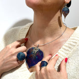 Pierścionek artystyczny półkula niebieska Dorian Grabowski