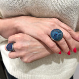 Pierścionek artystyczny półkula niebieska Dorian Grabowski