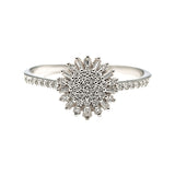 Pierścionek srebrny bogato zdobiony cyrkoniami