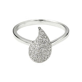 Pierścionek srebrny kropla z drobnymi cyrkoniami
