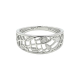 Pierścionek srebrny obrączkowy z ażurowym wzorem