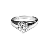 Pierścionek srebrny z cyrkonią na masywnej szynie