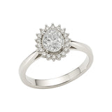 Pierścionek srebrny z owalną dużą cyrkonią