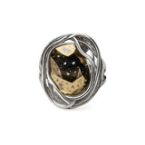 Srebrny pierścionek złoty z kryształem Swarovskiego