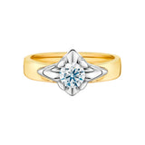 Pierścionek z dwukolorowego złota z cyrkonią