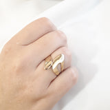 Pierścionek złoty geometryczny szeroki masywny