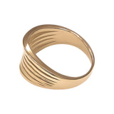 Pierścionek złoty falisty gładki