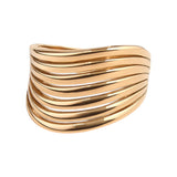 Pierścionek złoty falisty gładki