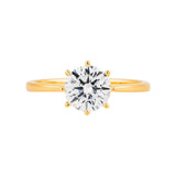 Złoty pierścionek z dużą wystającą cyrkonią