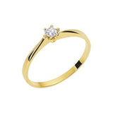 Pierścionek złoty z cyrkonią w sześciu łapkach