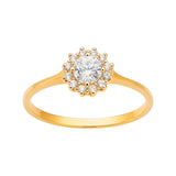 Złoty pierścionek zaręczynowy z cyrkoniami