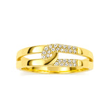 Pierścionek złoty przekładany z cyrkoniami